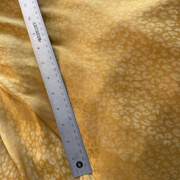 Ann Taylor Cheetah Print Jacquard Faux Wrap V-neck Yellow Belted Dress Size 4 (F - Picture 9 of 12